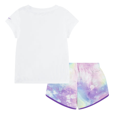 NIKE TODDLER GIRLS T-SHIRT & SPRINTER SHORT SET (WHITE/VIOLET)