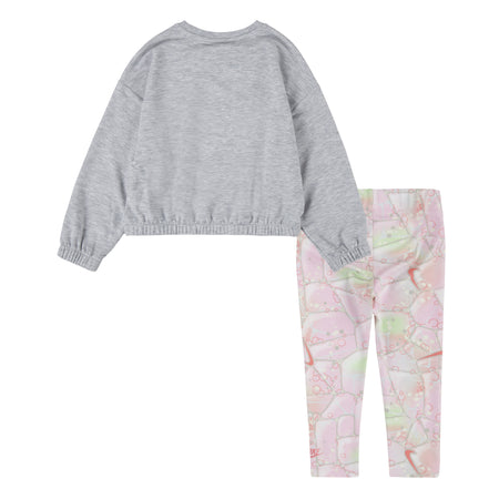 NIKE TODDLER GIRLS' DREAM CHASER CREWNECK & LEGGING SET (GREY SIZE 2T-4T)