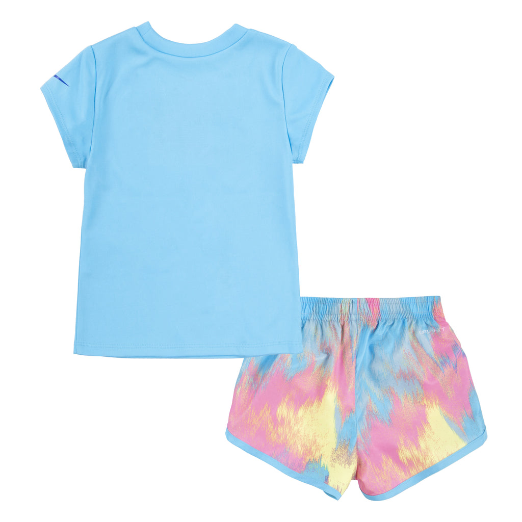 NIKE TODDLER GIRLS T-SHIRT & SPRINTER SHORT SET (BLUE SIZE 2T-4T)