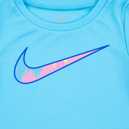 NIKE TODDLER GIRLS T-SHIRT & SPRINTER SHORT SET (BLUE SIZE 2T-4T)