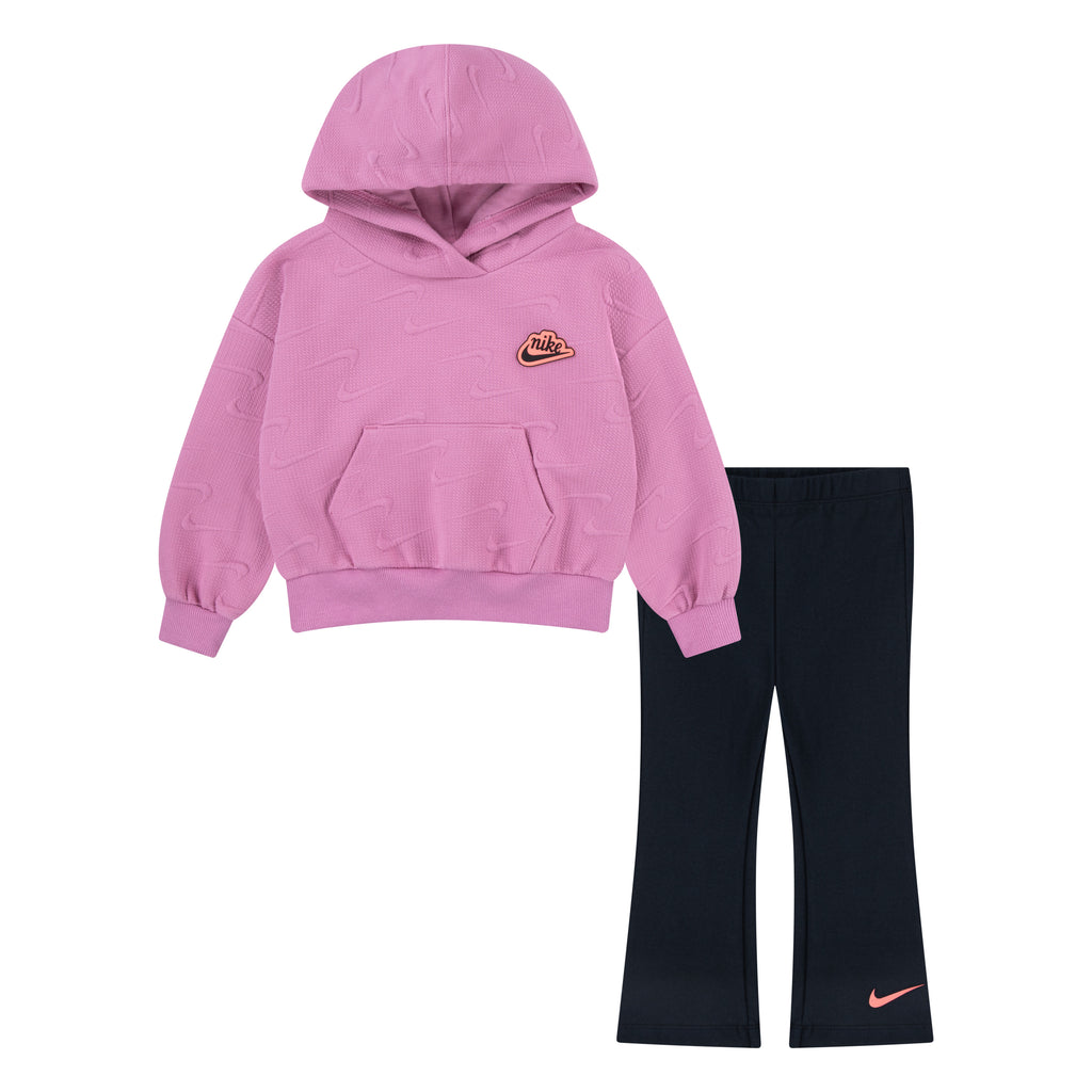 NIKE TODDLER GIRLS NEW IMPRESSIONS PINK/BLACK LEGGING SET (SIZE 2T-4T)