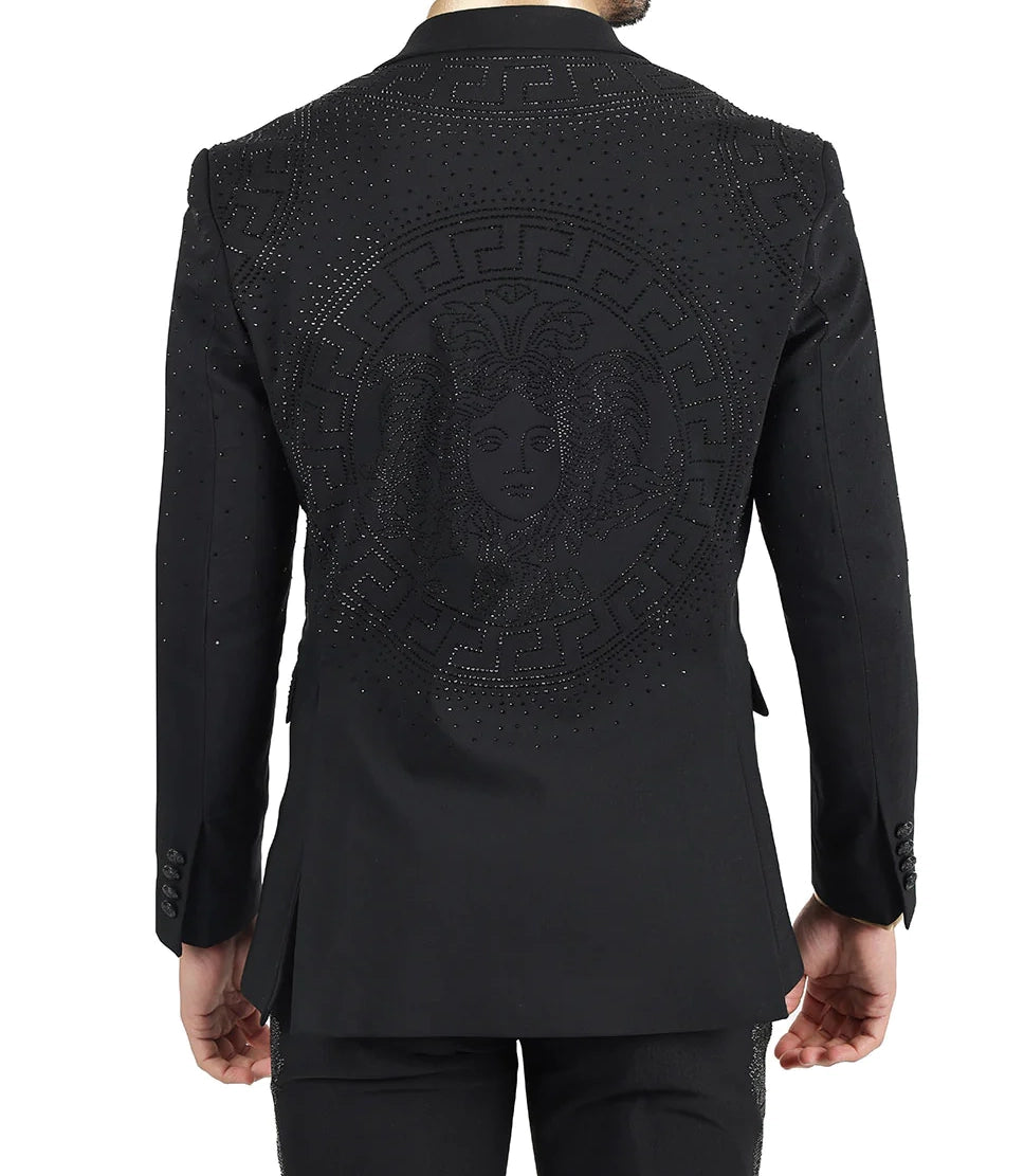 BARABAS MEN'S RHINESTONE BLAZER (BLACK)