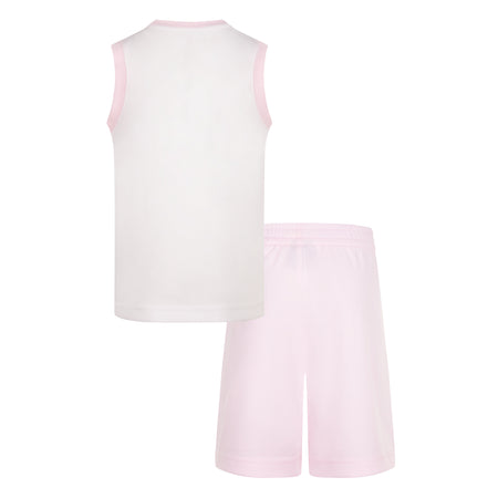 JORDAN GIRLS' TANK AND SHORTS SET (WHITE/PINK SIZE 4-6X)