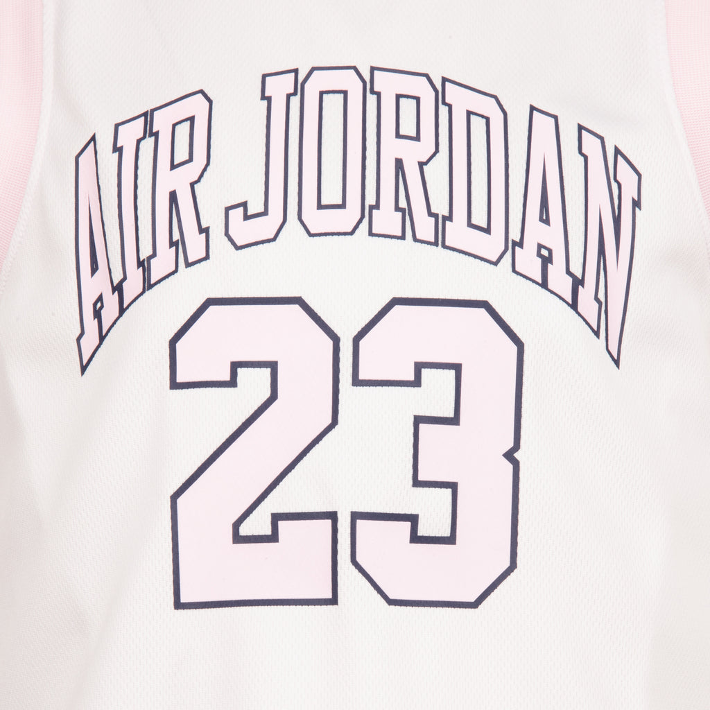 JORDAN GIRLS' TANK AND SHORTS SET (WHITE/PINK SIZE 4-6X)