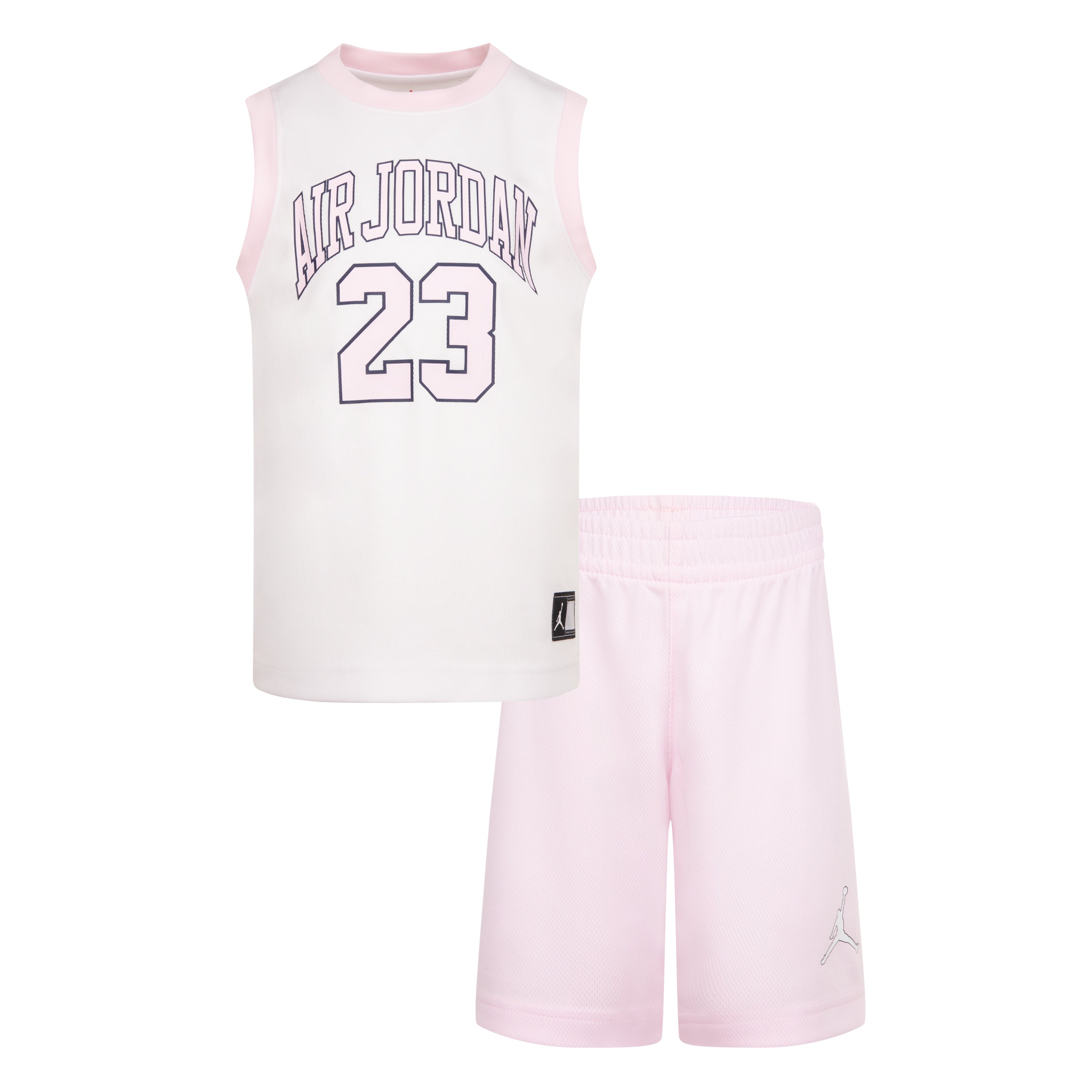 JORDAN GIRLS' TANK AND SHORTS SET (WHITE/PINK SIZE 4-6X)