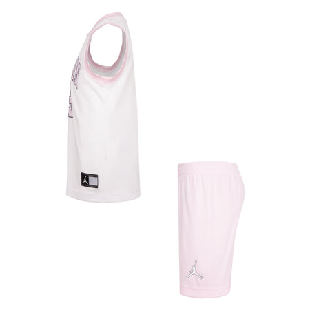 JORDAN GIRLS' TANK AND SHORTS SET (WHITE/PINK SIZE 4-6X)