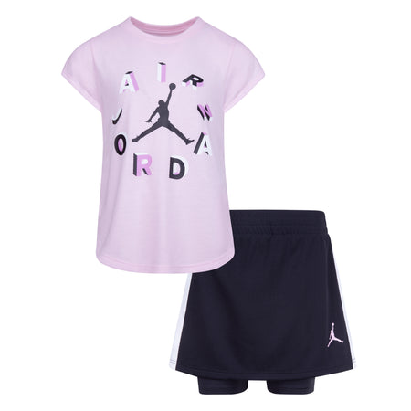 GIRLS' JORDAN JUMPMAN T-SHIRT WITH SKORT SET (PINK/BLACK)