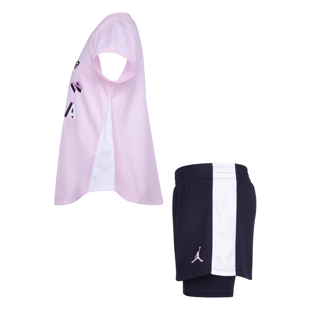 GIRLS' JORDAN JUMPMAN T-SHIRT WITH SKORT SET (PINK/BLACK)