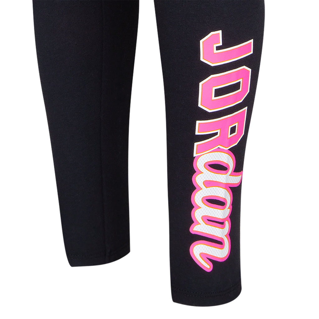 GIRLS JORDAN LONG SLEEVE T-SHIRT & LEGGING SET (PINK/BLACK)