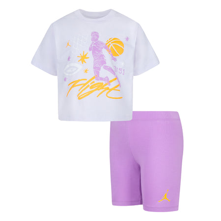 JORDAN GIRLS' T-SHIRT & SHORTS SET (PURPLE SIZE 4-6X)