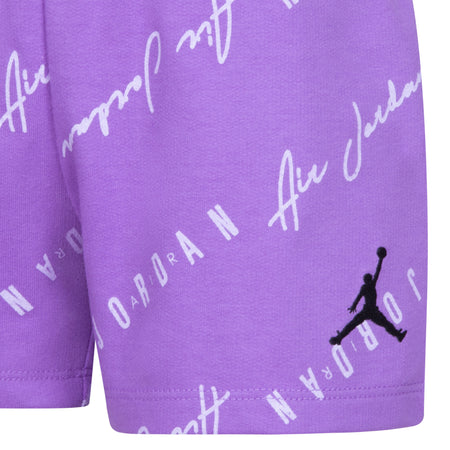 JORDAN GIRLS' ESSENTIAL PRINTED T-SHIRT & SHORTS SET (PURPLE SIZE 4-6X)