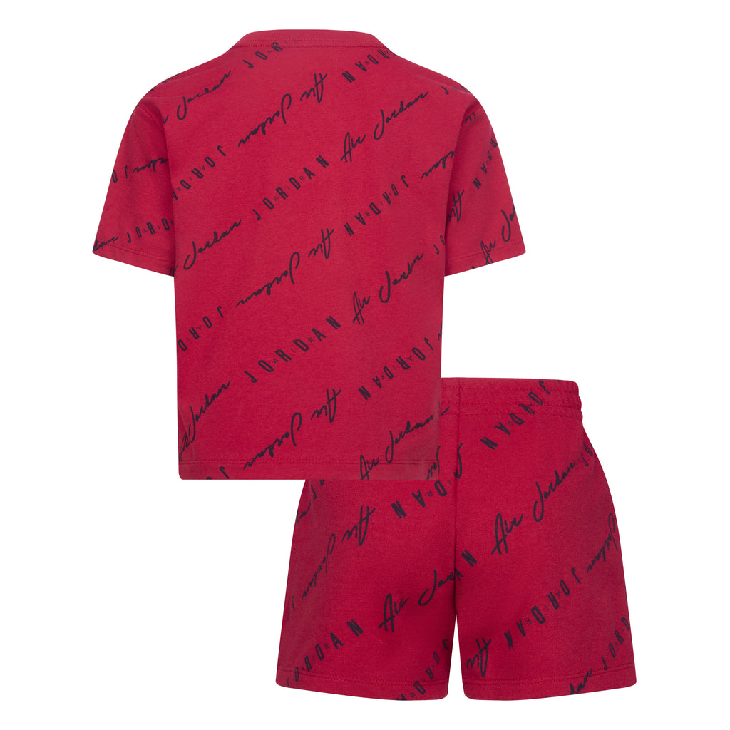 JORDAN GIRLS' ESSENTIAL PRINTED T-SHIRT & SHORTS SET (RED SIZE 4-6X)