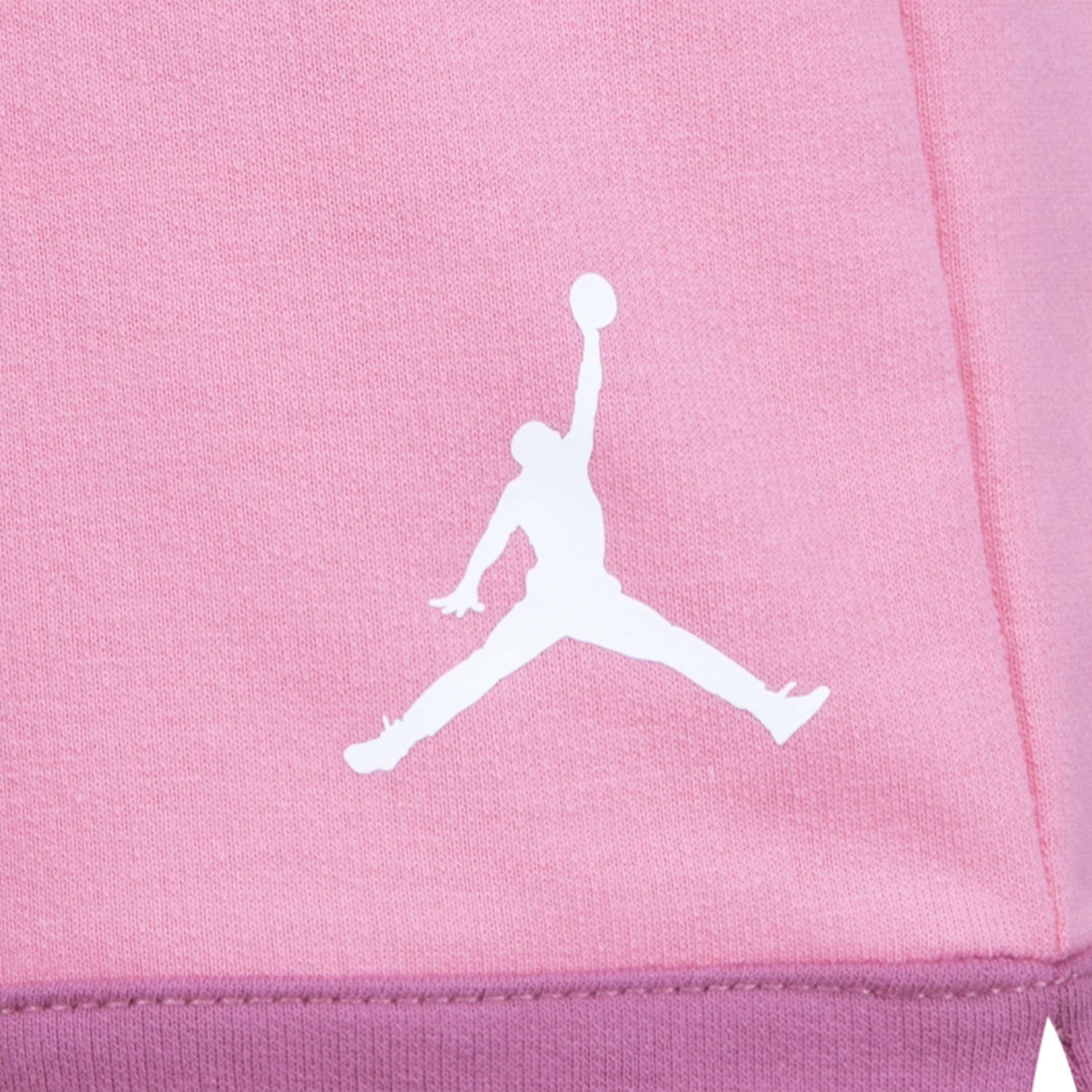 JORDAN GIRLS WAVE ICON T-SHIRT & SHORTS SET (WHITE/PINK SIZE 4-6X)