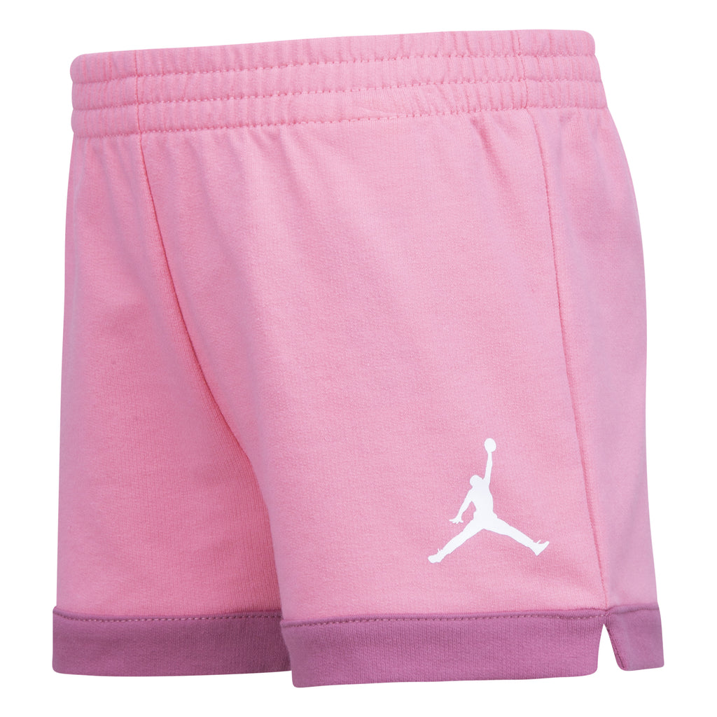 JORDAN GIRLS WAVE ICON T-SHIRT & SHORTS SET (WHITE/PINK SIZE 4-6X)