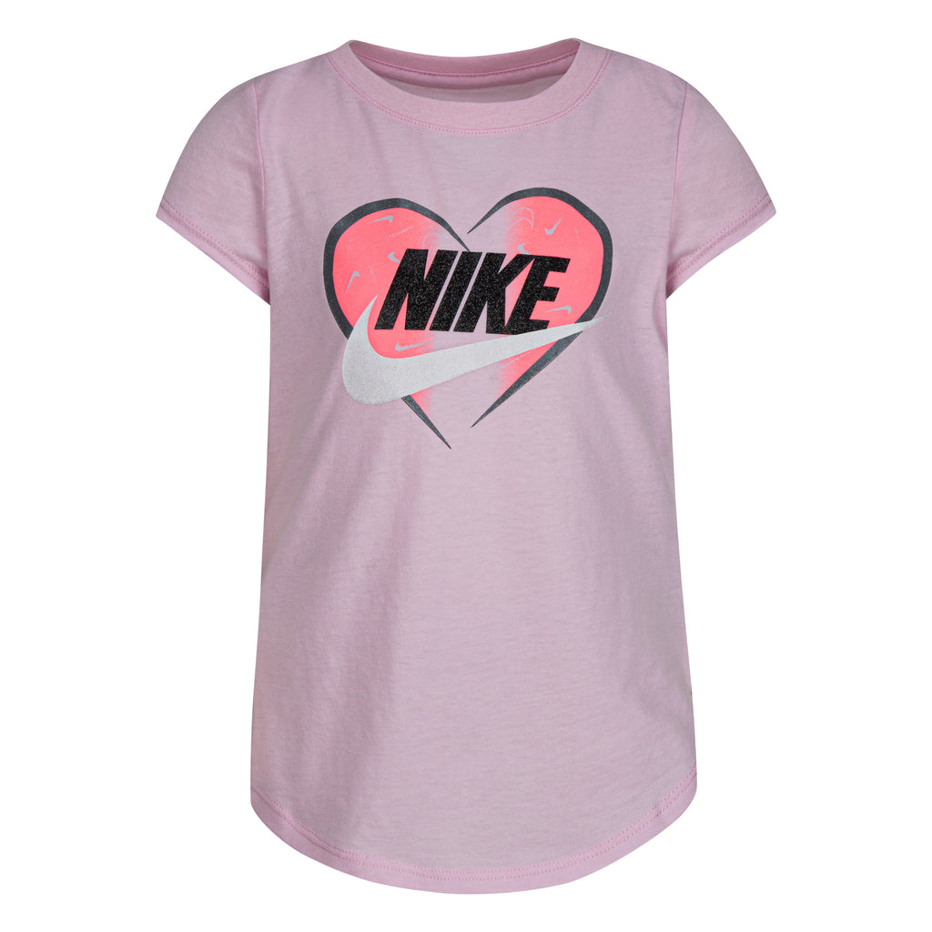 NIKE GIRLS FUTURA HEART T-SHIRT (PINK SIZE 4-6X)