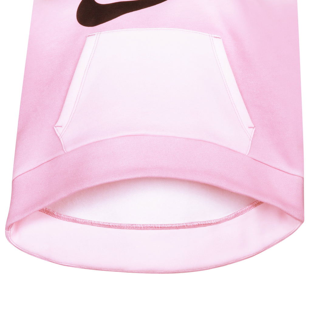 NIKE GIRLS CLUB PRINTED FLEECE HOODIE (PINK SIZE 4-6X)