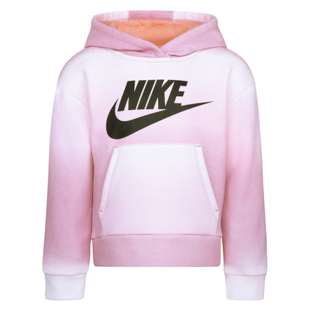 NIKE GIRLS CLUB PRINTED FLEECE HOODIE (PINK SIZE 4-6X)