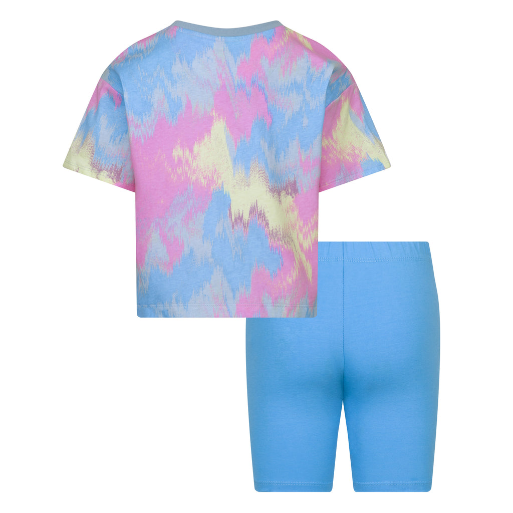 NIKE GIRLS BALTIC T-SHIRT & BIKE SHORTS SET (BLUE SIZE 4-6X)