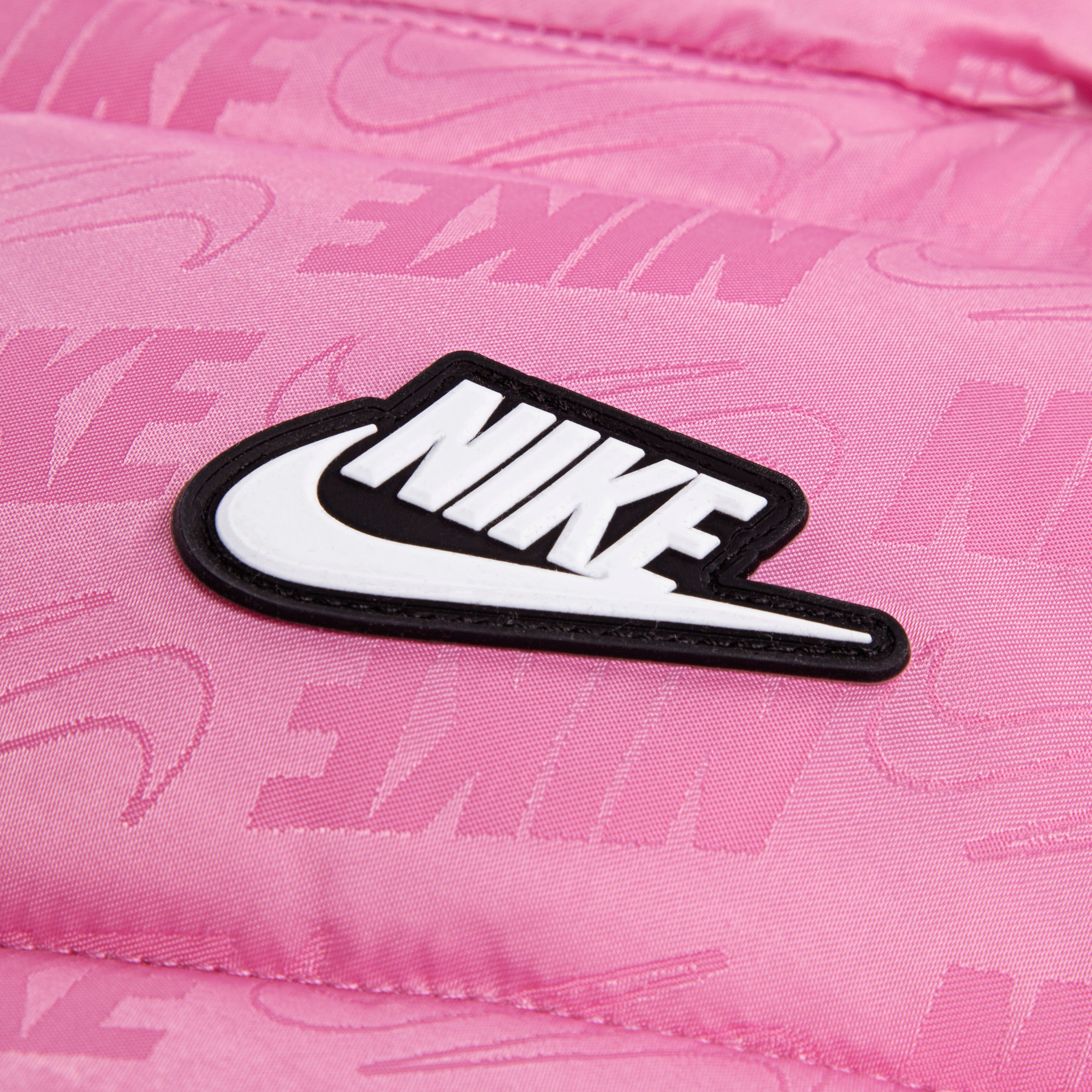NIKE GIRLS JACQUARD PINK PUFFER JACKET (SIZE 4-6X)