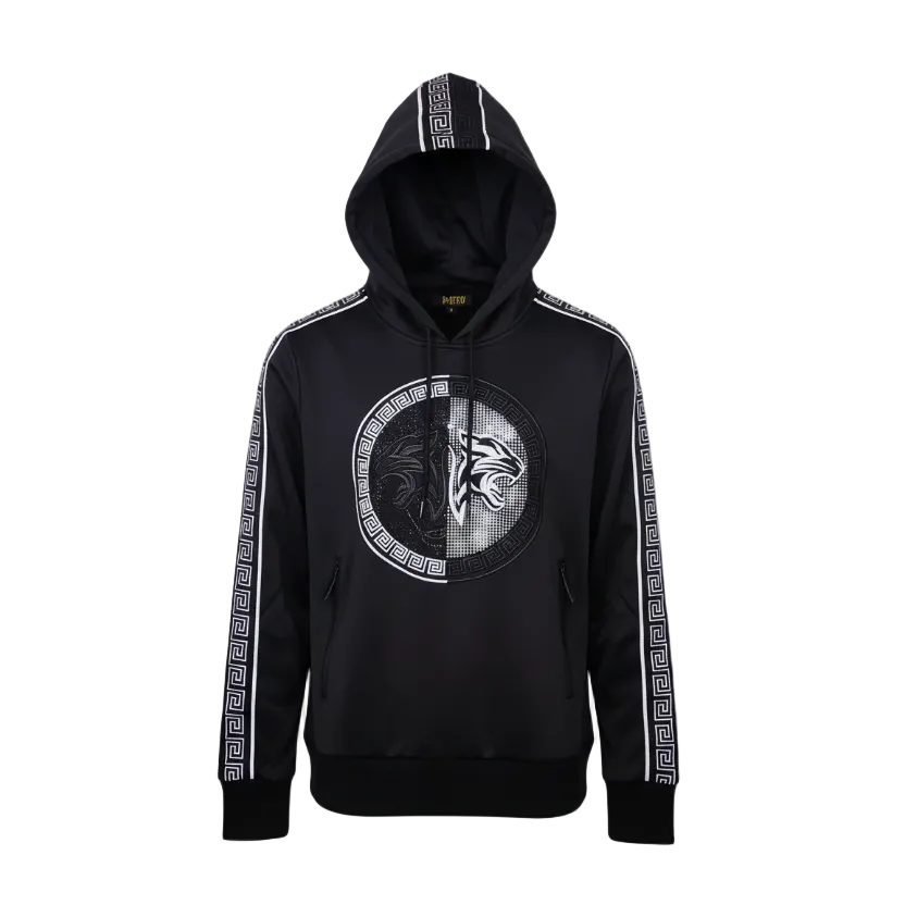MEN'S RHINESTONE PULLOVER SWEATER (BLACK/SILVER)