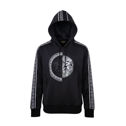 MEN'S RHINESTONE PULLOVER SWEATER (BLACK/SILVER)