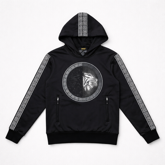 MEN'S RHINESTONE PULLOVER SWEATER (BLACK/SILVER)