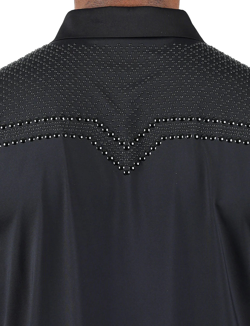 BARABAS MEN'S RHINESTONE LONG SLEEVE SHIRT (BLACK)