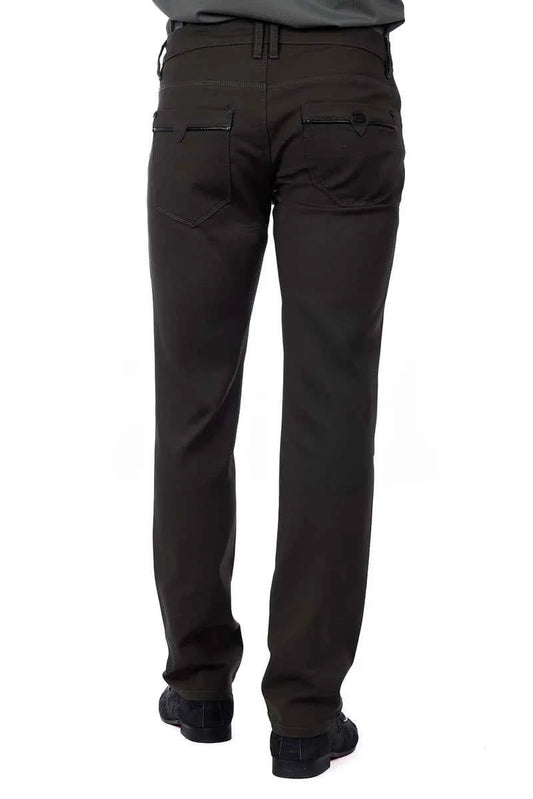 BARABAS MEN'S WHITTLE STYLE SLIM FIT SOLID COLOR PREMIUM BLACK PANTS