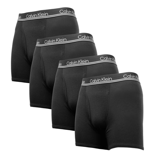 CALVIN KLEIN COTTON STRETCH MEN BOXER BRIEFS (BLACK PACK OF 4)