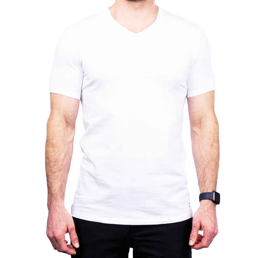 CALVIN KLEIN MEN'S V-NECK 4 T-SHIRTS PACK (WHITE)