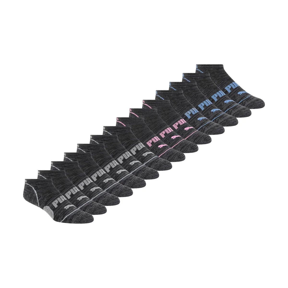 PUMA WOMEN'S REPREVE ATHLETIC 14-PAIRS LOW CUT BLACK SOCKS