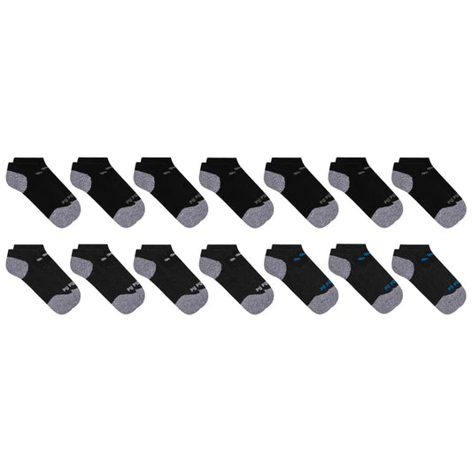 PUMA MEN'S REPREVE ATHLETIC 14-PAIRS BLACK/GREY LOW CUT SOCKS