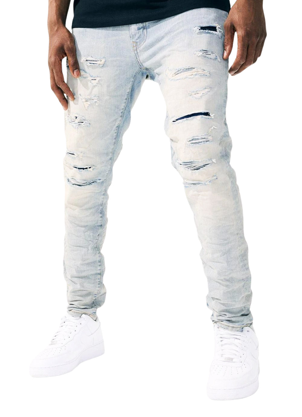 JORDAN CRAIG MEN'S HIGH POINT RIPPED DENIM JEANS (LAGER)