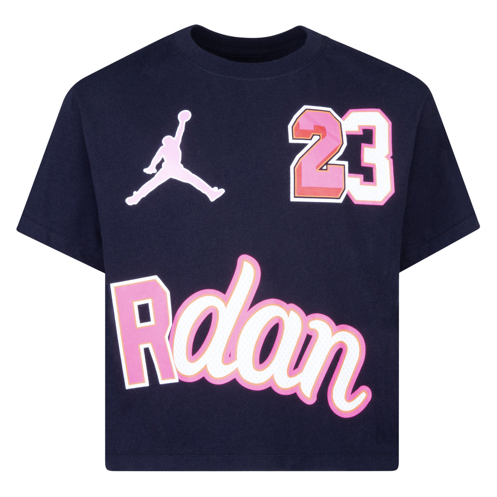 JORDAN GIRLS' ROOKIE MIX CROP T-SHIRT (BLACK)