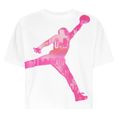 GIRLS' JORDAN JUMPMAN GRAPHIC LOGO CROP T-SHIRT (WHITE)