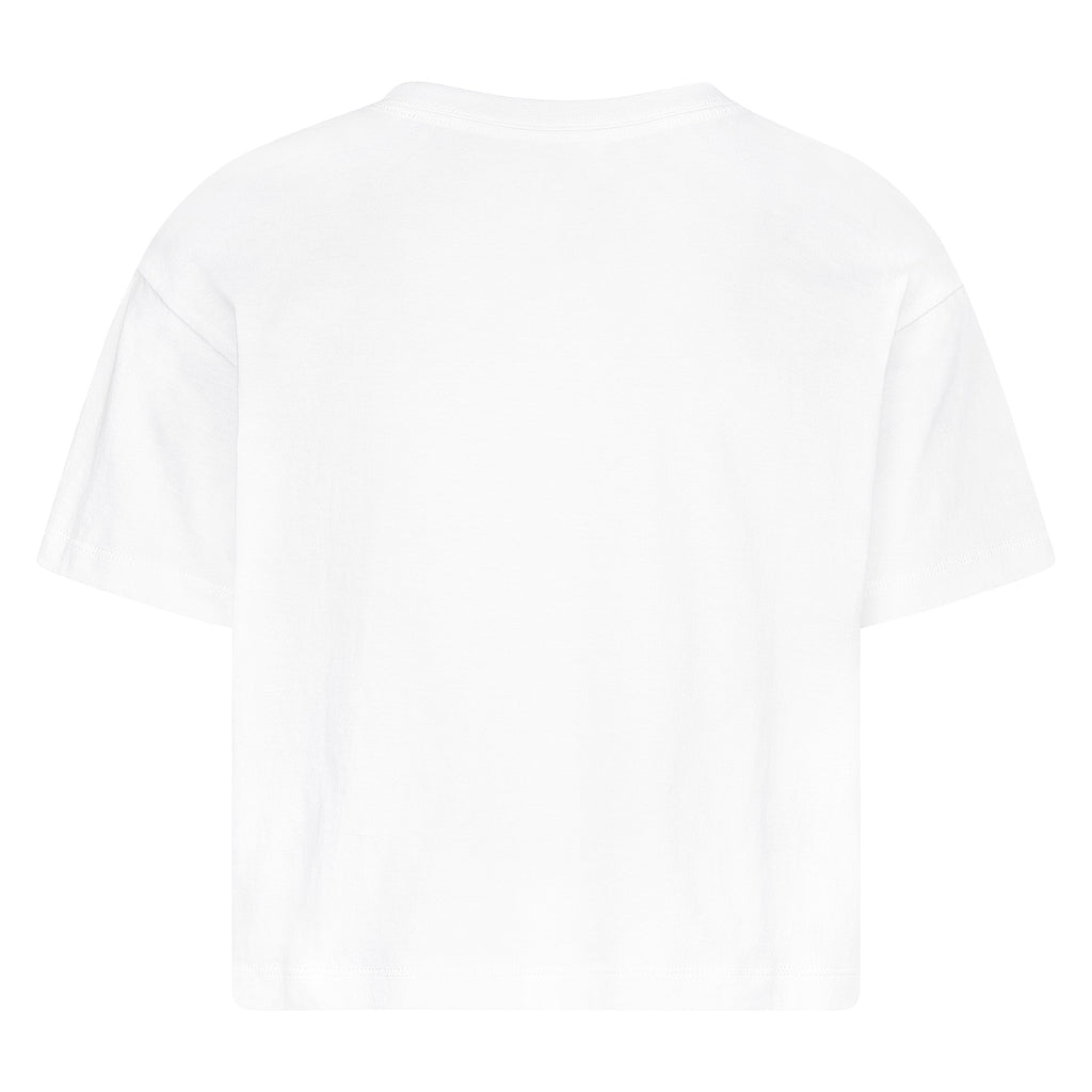 GIRLS' JORDAN JUMPMAN GRAPHIC LOGO CROP T-SHIRT (WHITE)