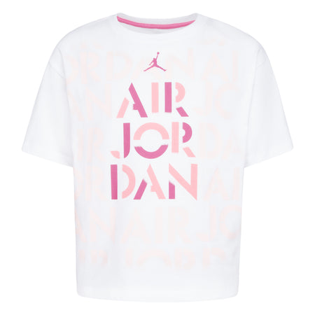 JORDAN GIRLS' JUMPMAN AIR JORDAN PRINT CROP TOP T-SHIRT (WHITE SIZE S-XL)