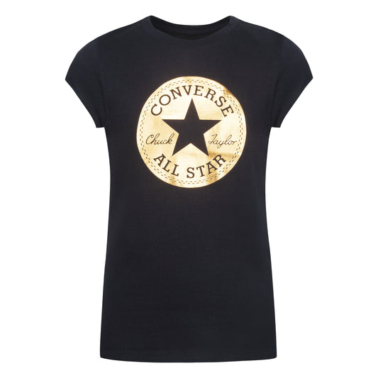 CONVERSE YOUTH GIRLS' CHUCK PATCH SHINY GRAPHIC T-SHIRT (SIZES YOUTH S-XL)