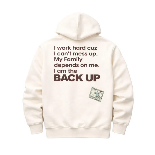 SWITCH REMARKABLE MEN'S PU PATCHED BACK UP HOODIE (CREAM)