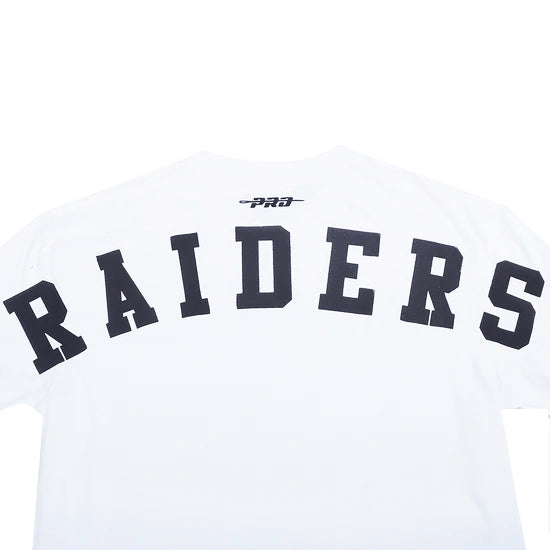 PRO STANDARD NFL LAS VEGAS RAIDERS WINGSPAN MEN'S CJ DROP SHOULDER WHITE T-SHIRT