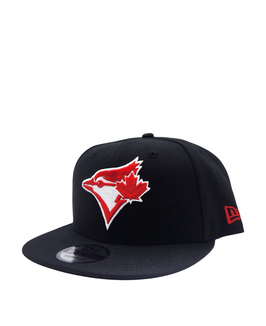NEW ERA 9FIFTY TORONTO BLUE JAYS BLACK W/ RED LOGO SNAPBACK HAT
