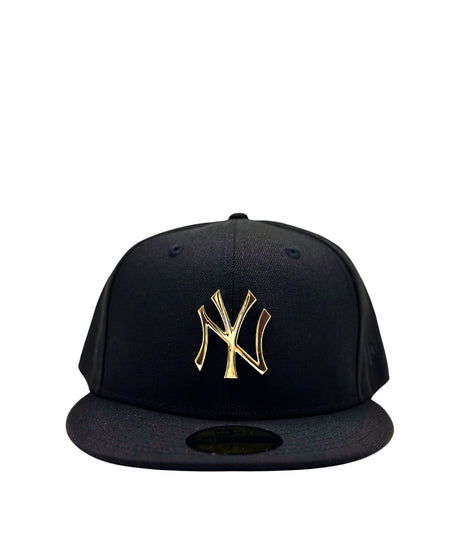 NEW ERA 59FIFTY NEW YORK YANKEES BLACK/GOLD METAL BADGE FITTED HAT