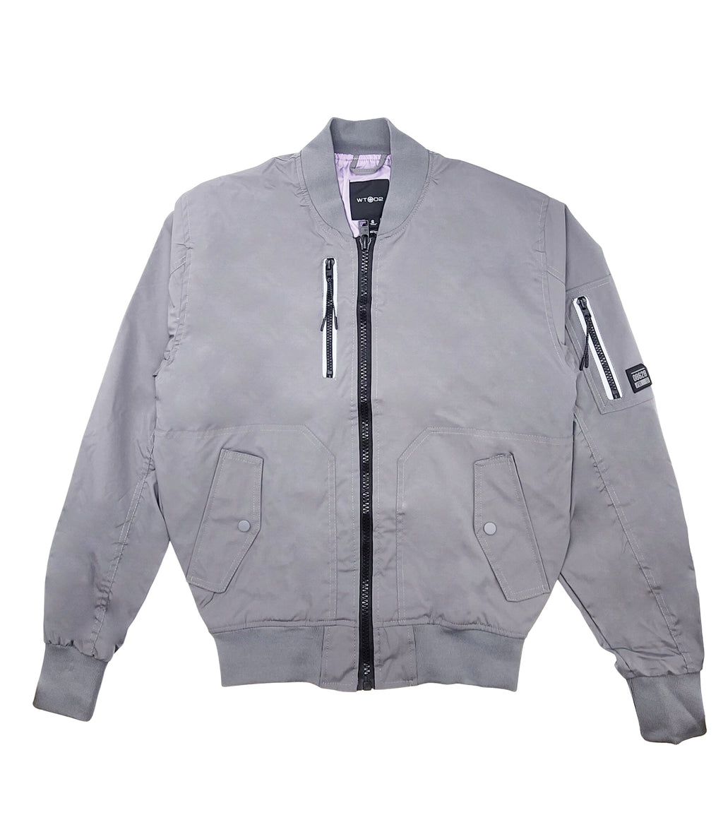 WT02 MEN'S TECH WOVEN BOMBER JACKET (GREY)