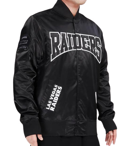 PRO STANDARD NFL LAS VEGAS RAIDERS CREST EMBLEM MEN'S SATIN JACKET