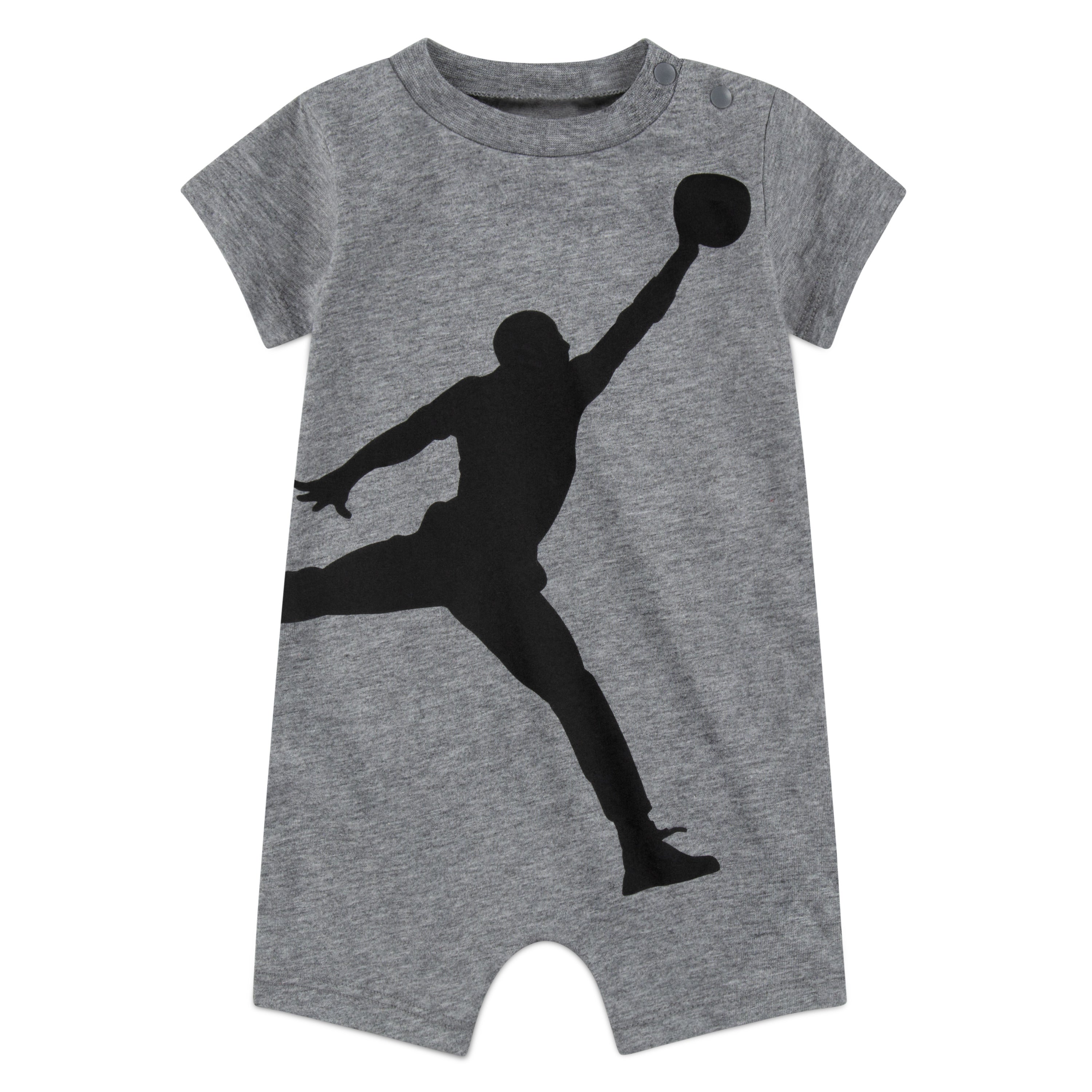 JORDAN JUMPMAN INFANTS ROMPER (GREY SIZE NB-9M)