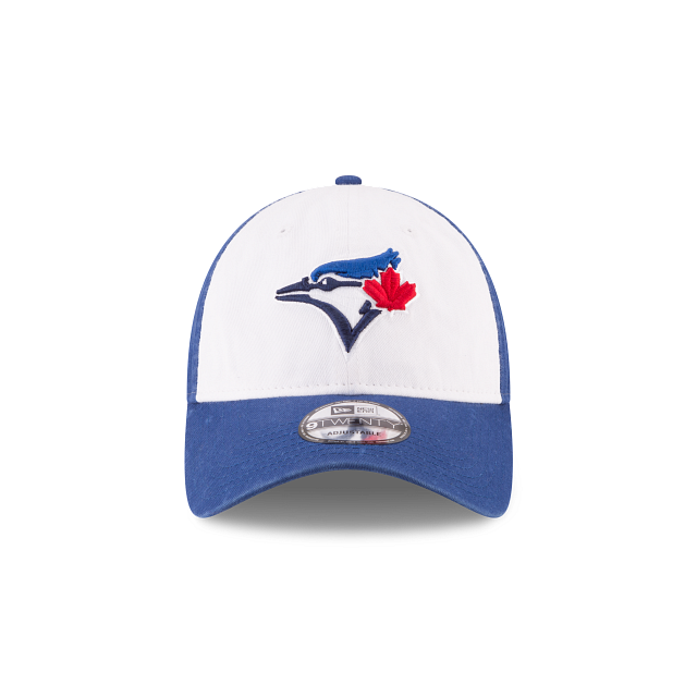 MEN'S NEW ERA MLB CORE CLASSIC 2 REP ALT 3 9TWENTY TORONTO BLUE JAYS WHITE & ROYAL BLUE STRAPBACK CAP