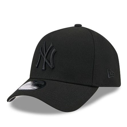 MEN'S NEW ERA MLB 9FORTY A-FRAME NEW YORK YANKEES ALL BLACK SNAPBACK HAT