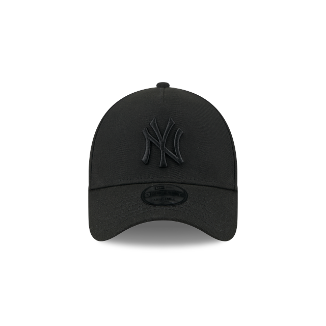 MEN'S NEW ERA MLB 9FORTY A-FRAME NEW YORK YANKEES ALL BLACK SNAPBACK HAT