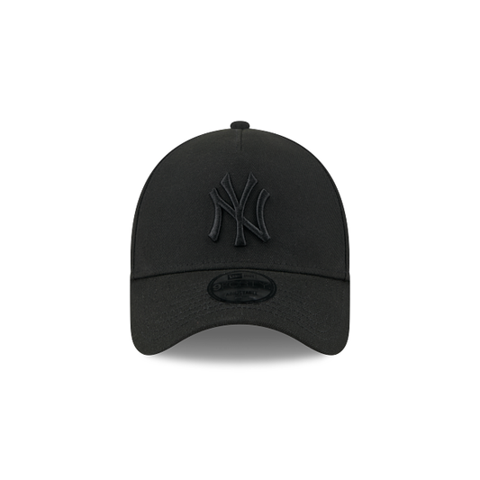 MEN'S NEW ERA MLB 9FORTY A-FRAME NEW YORK YANKEES ALL BLACK SNAPBACK HAT
