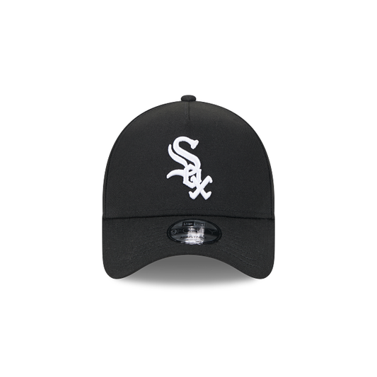 MEN'S NEW ERA MLB 9FORTY A-FRAME CHICAGO WHITE SOX BLACK & WHITE SNAPBACK HAT